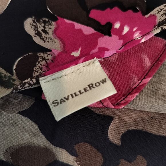 Saville Row 100% Silk Floral Scarf 39" X 40 " - Picture 8 of 8